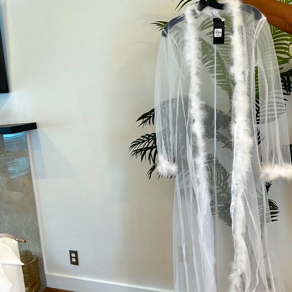 Sheer bridal robe. Never worn, brand new.